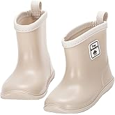 NQTOER Toddler Kids Rain Boots for Boys Girls Easy-on Lightweight Waterproof Rainboots Baby