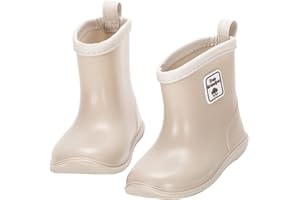 NQTOER Toddler Kids Rain Boots for Boys Girls Easy-on Lightweight Waterproof Rainboots Baby