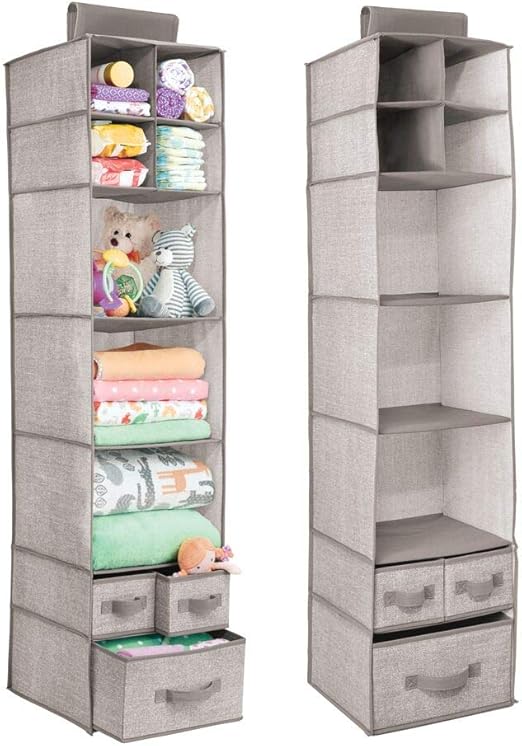 Amazon Com Mdesign Soft Fabric Over Closet Rod Hanging Storage