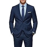 MY'S Men's 2 Piece Slim Fit Suit, One Button Jacket Pants Set with Tie