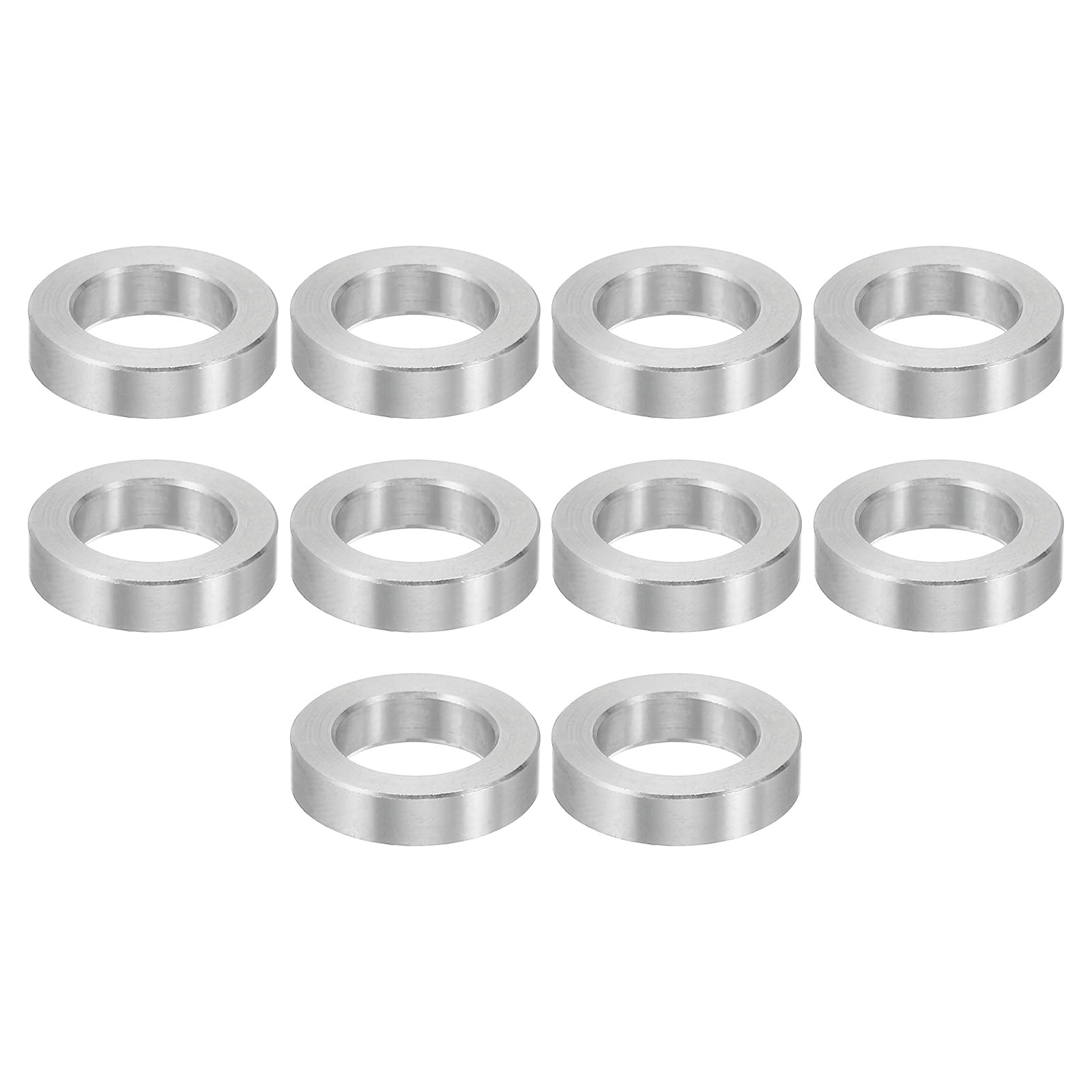 PATIKIL M12 Aluminum Spacers, 10 Pcs Metal Spacer Aluminum 12.7mm ID x 20mm OD x 4.8mm L Aluminum Spacer Screw Standoff Round for 1/2" or M12 Screw Bolts