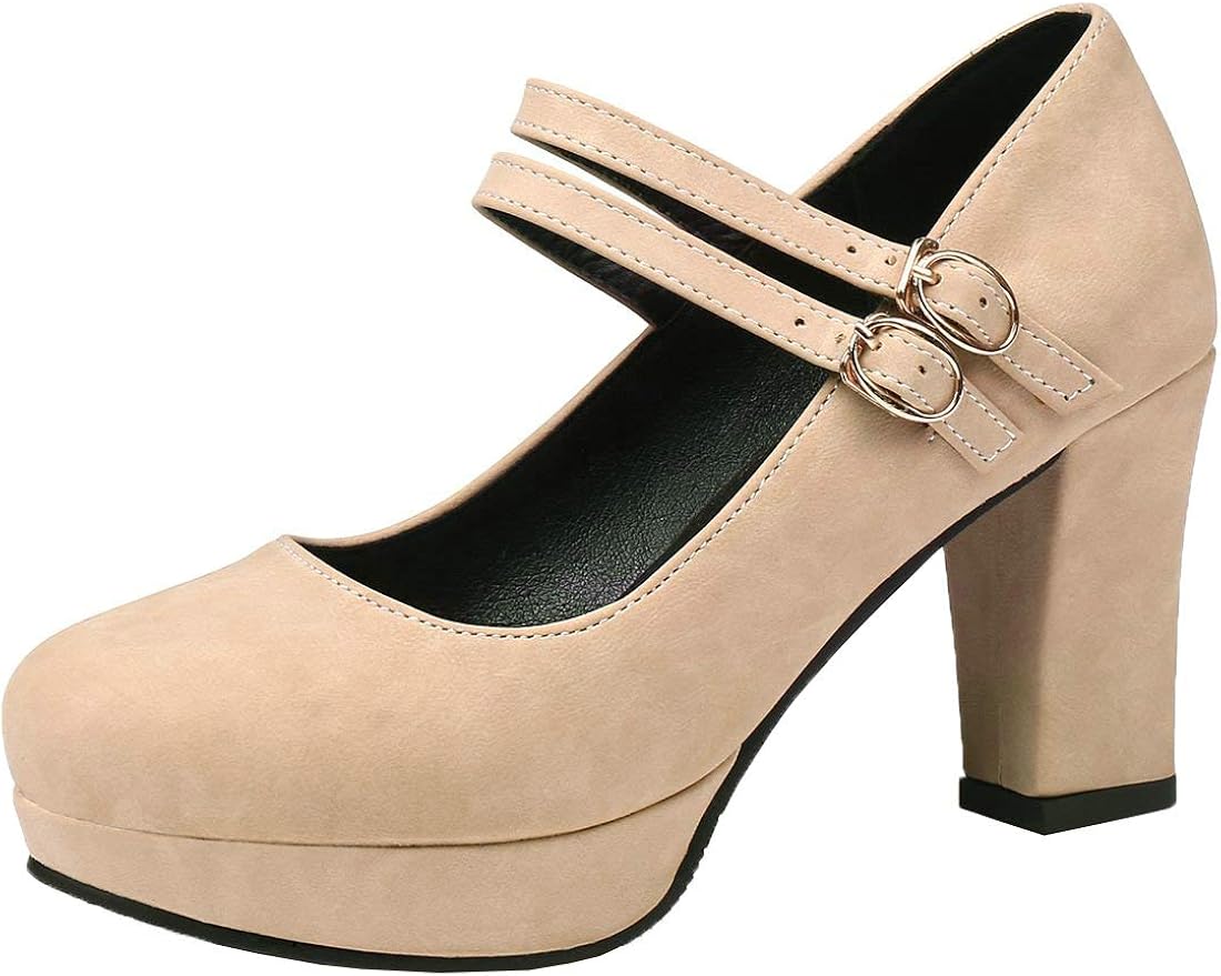 double strap mary jane heels