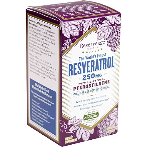 Reserveage - Resveratrol with Pterostilbene 250mg, Cellular Age-Defying Formula, 60 vegetarian capsules