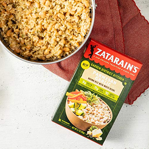 Zatarain's Garden District Kitchen Parmesan Garlic Brown Rice With White Beans, 5.7 oz (Pack of
