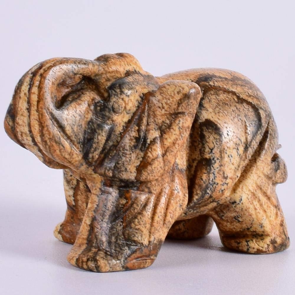 Sgualie Home Decoration Decoration Jasper Elephant Stone Statue Gem Mini Animal Statue