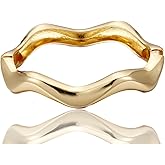 YBMYCM Wide Cuff Chunky Gold-Plated Bracelets for Women Open Cuff Bangles Adjustable Wrist Cuff Bracelets for Women