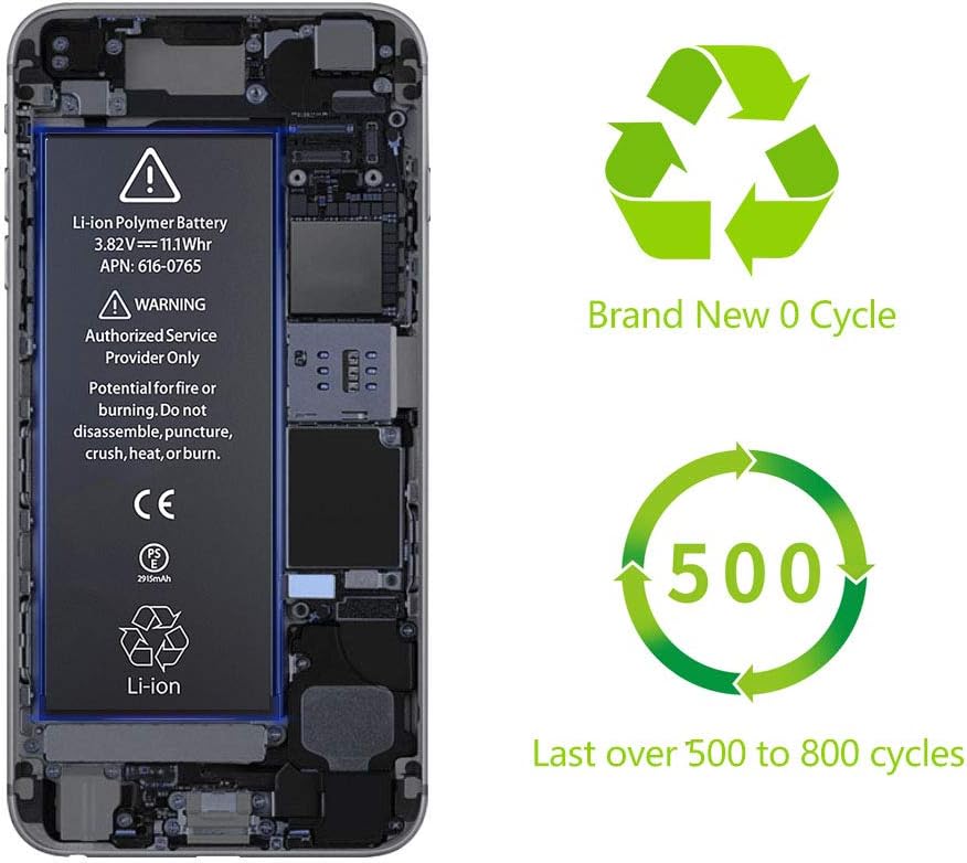 Battery Replacement for iPhone 6S, COSOOS 1715 mAh Standard Capacity Battery with Complete Professional Remove Tool Kits and Instruction Compatible with iPhone 6s A1633, A1688, A1700 (UL Certified)