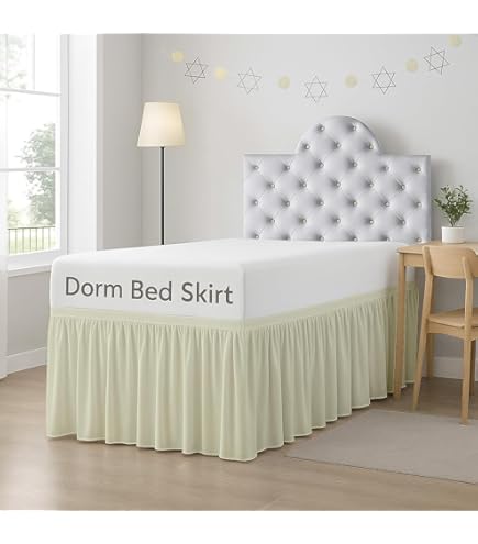 Amazon Split Corner Bed Skirt King Dorm Bed Skirts Twin XL Dorm