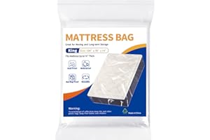 Mattress Bag for Moving Storage - Plastic Waterproof Mattress Protector Cover,Heavy-duty Mattress Moving Supplies (1, King)