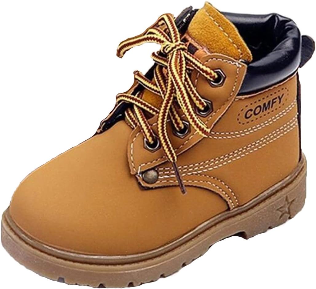 WUIWUIYU Kids' Boy's Girl's Lace-Up Waterproof Short Ankle Boots(Toddler/Little Kid)