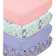 The Peanutshell 4-Pack Fitted Crib Sheet Set - Super Soft & Breathable Baby Girl Crib Sheets, Nursery Decor, Fit for Standard Mattress Cover- Ocean Girl