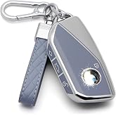 HAOYOUMEI For BMW X5 Car Key cover &amp; Key chain accessories (Blue Set) | Advanced soft TPU Key Case is compatible with BMW X1 X5 iX i7 X6 X7 XM IX3 2023-2026 New 5 7 Series Key