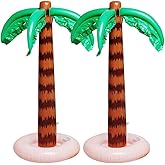 Inflatable Palm Tree Decoration, 2 Pack Jumbo Coconut Trees Beach Backdrop Favor Tropical Blow Up Hawaiian Summer Party Decor