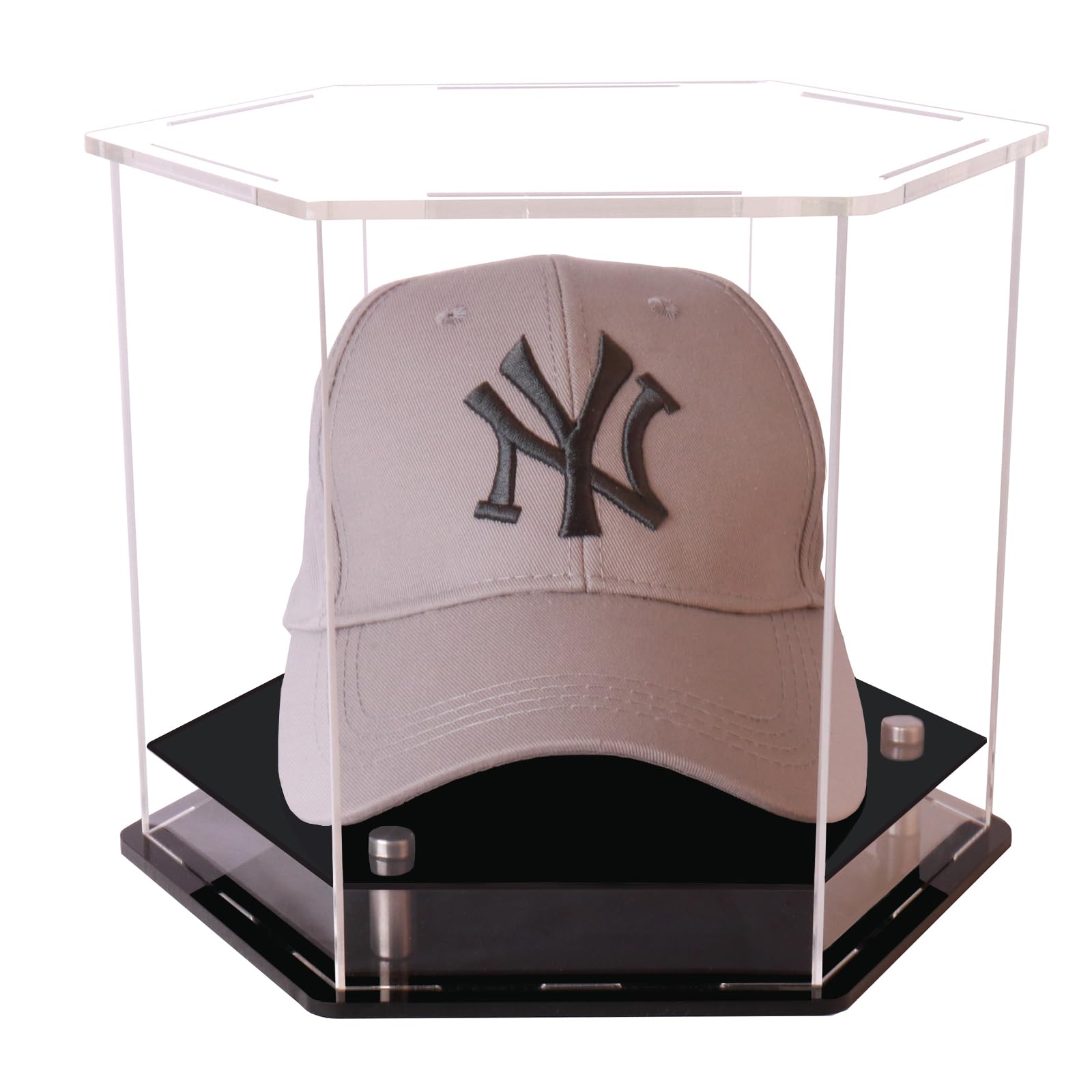 Clear Hat Display Case，hat Display case for Baseball，Baseball Football Cap Display Stand，Perfect for Baseball, Football or Snapback Caps 9.8*8.7*7.9IN