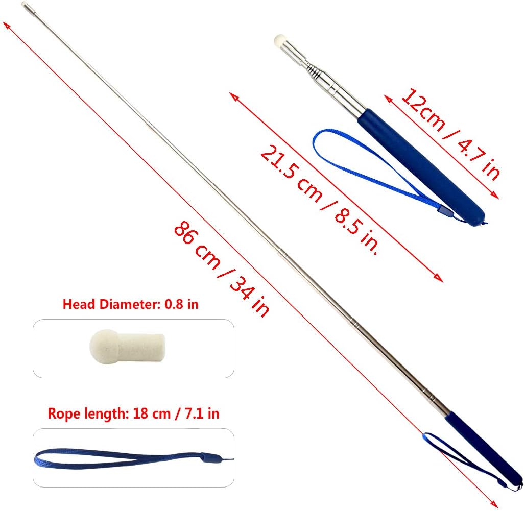 Marrywindix 4 Pieces Telescopic Teacher Pointers Retractable Lanyards Teaching Pointer Whiteboard Presentation Pointer with 8 Pieces Extra Felt Nibs for Teachers Coach Presenter : Electronics