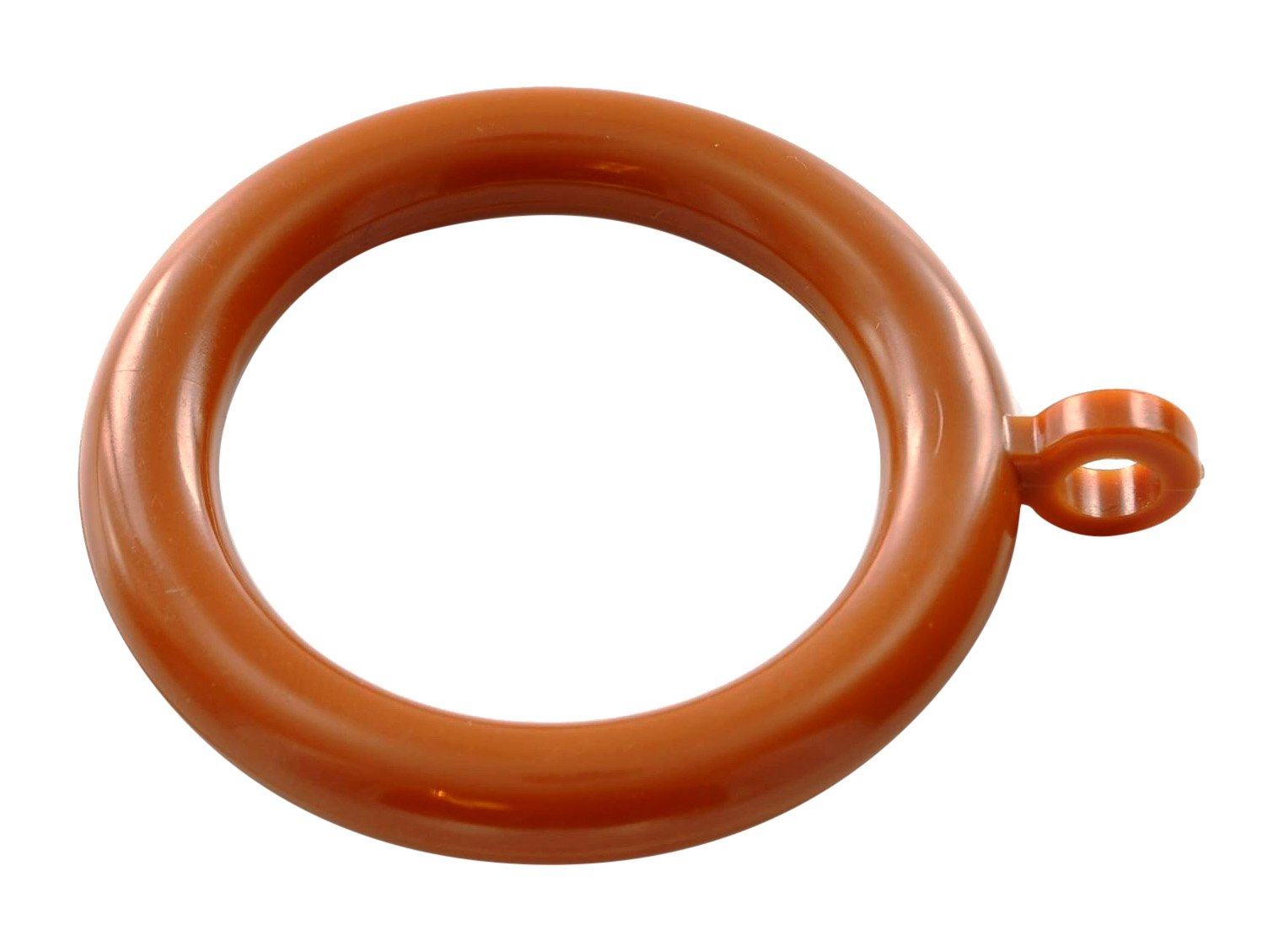 Merriway BH04532 (24 Pcs) Plastic Curtain Pole Rod Drapery Rings with Fixed Eye, Inner Diameter 35mm (1.3/8 inch) and Outer Diameter 43mm (1.3/4 inch) Medium Brown - Pack of 24 Pieces