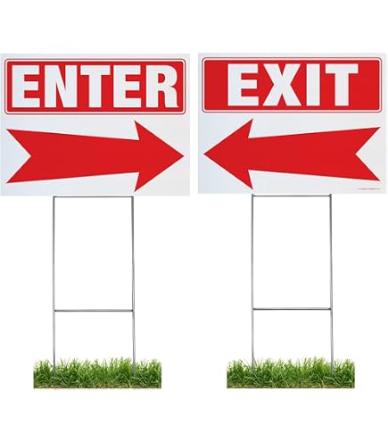 Entry Vs Exit Sign Enter And Exit Signs Printable
