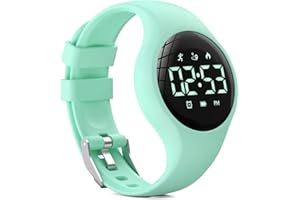 synwee Kids Digital Pedometer Watch, Step Counting Watch, Fitness Tracker, Waterproof, Date/Alarm Clock/Timer, for Children Teens Boys Girls Women (Green)