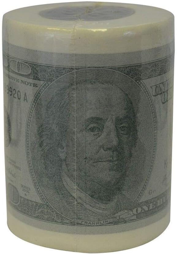 Funny USA Money Novelty Toilet Paper - $100 Dollar Bill Gag Gift