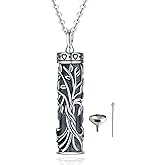 Fryneauy Tree of Life Flower Celtic Cremation Ashes Urn Pendant Necklace for Women Sterling Silver US1