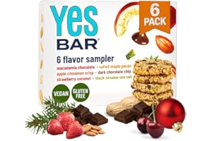 The YES Bar – Six Flavor Variety Pack – Plant Based Protein, Decadent Snack Bar – Vegan, Paleo, Gluten Free, Dairy Free, Low Sugar, Healthy Snack, Breakfast, Low Carb, Keto Friendly (Pack of 6)