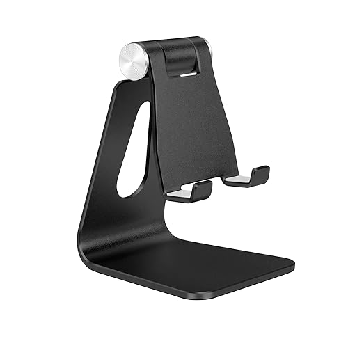 Tofun Black Foldable Aluminum Alloy Cell Phone Holder,Tabletop