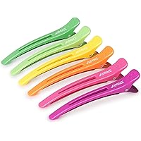 AIMIKE 6pcs Hair Clips for Styling Sectioning - No Crease Duck Billed With Silicone Band, Roller and Cutting Clips for Salon 