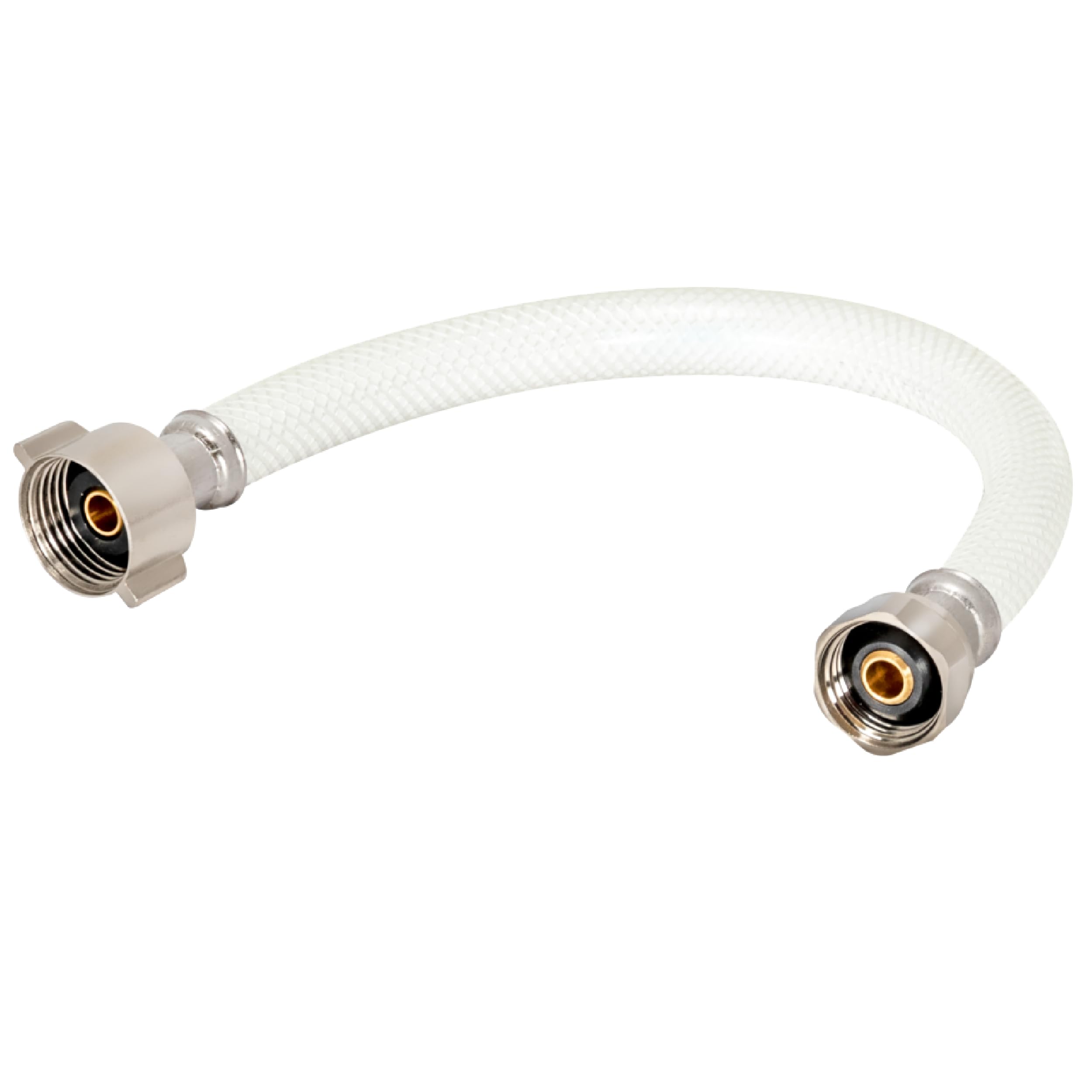 Photo 1 of Eastman 12 Inch Flexible Toilet Connector, 7/8 Inch Ballcock x 1/2 Inch FIP, Reinforced PVC Supply Line, White, 48958