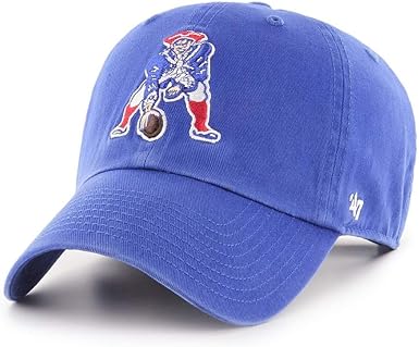 Amazon Com 47 New England Patriots Throwback Clean Up Adjustable Hat Royal Clothing