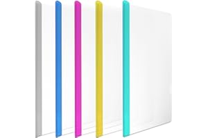 TOTiyea 40 Pack Clear Report Covers with Sliding Bars, 7mm(30 Sheet Capacity) Colorful Sliding Bar File Folders, for Letter Size