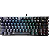 E-Element Z-88 RGB LED Backlit Water-Proof Mechanical Gaming Keyboard with 81 Keys Anti-Ghost keys, DIY Blue Switches, Black