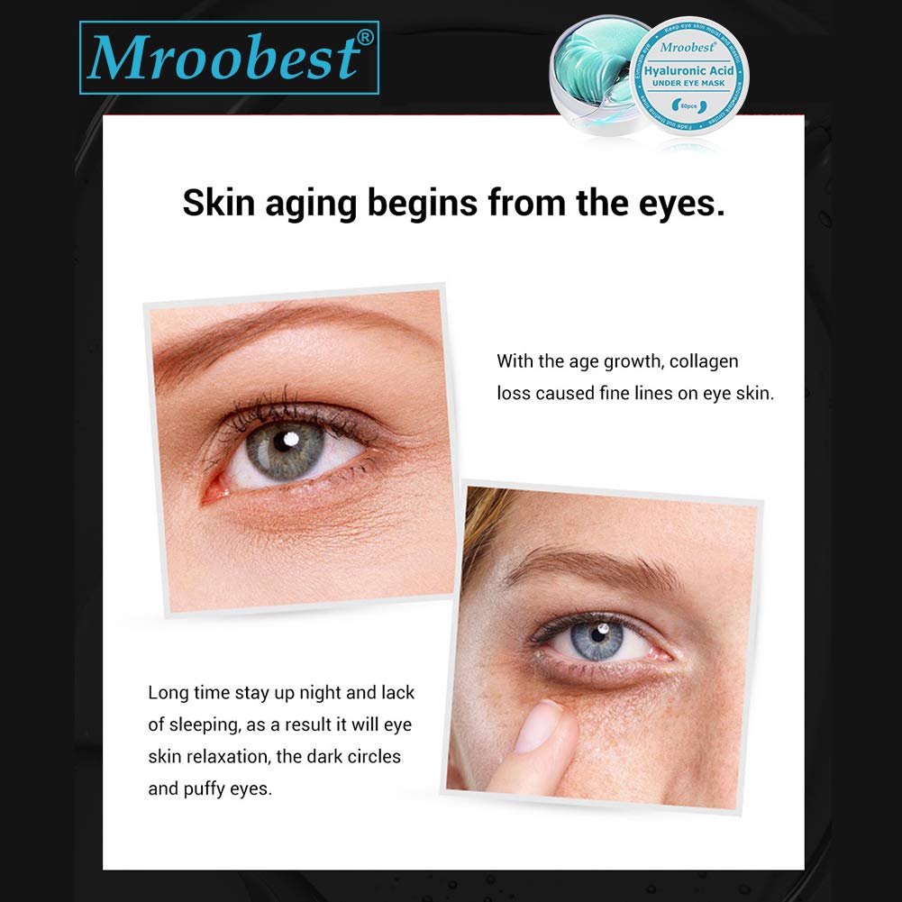Under Eye Patches, Eye Treatment Mask, Collagen Eye Mask, Under Eye Mask with Anti-Aging Hyaluronic Acid for Reducing Dark Circles Puffiness Wrinkles, Under Eye Bags Treatment - 30 Pairs : Beauty