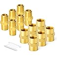 GASHER 12PCS Brass Pipe Fitting, Hex Nipple Brass Hex Coupler, 3/4" x 3/4" NPT Male Thread Pipe, 3/4Inch x 3/4Inch NPT Female Thread Pipe
