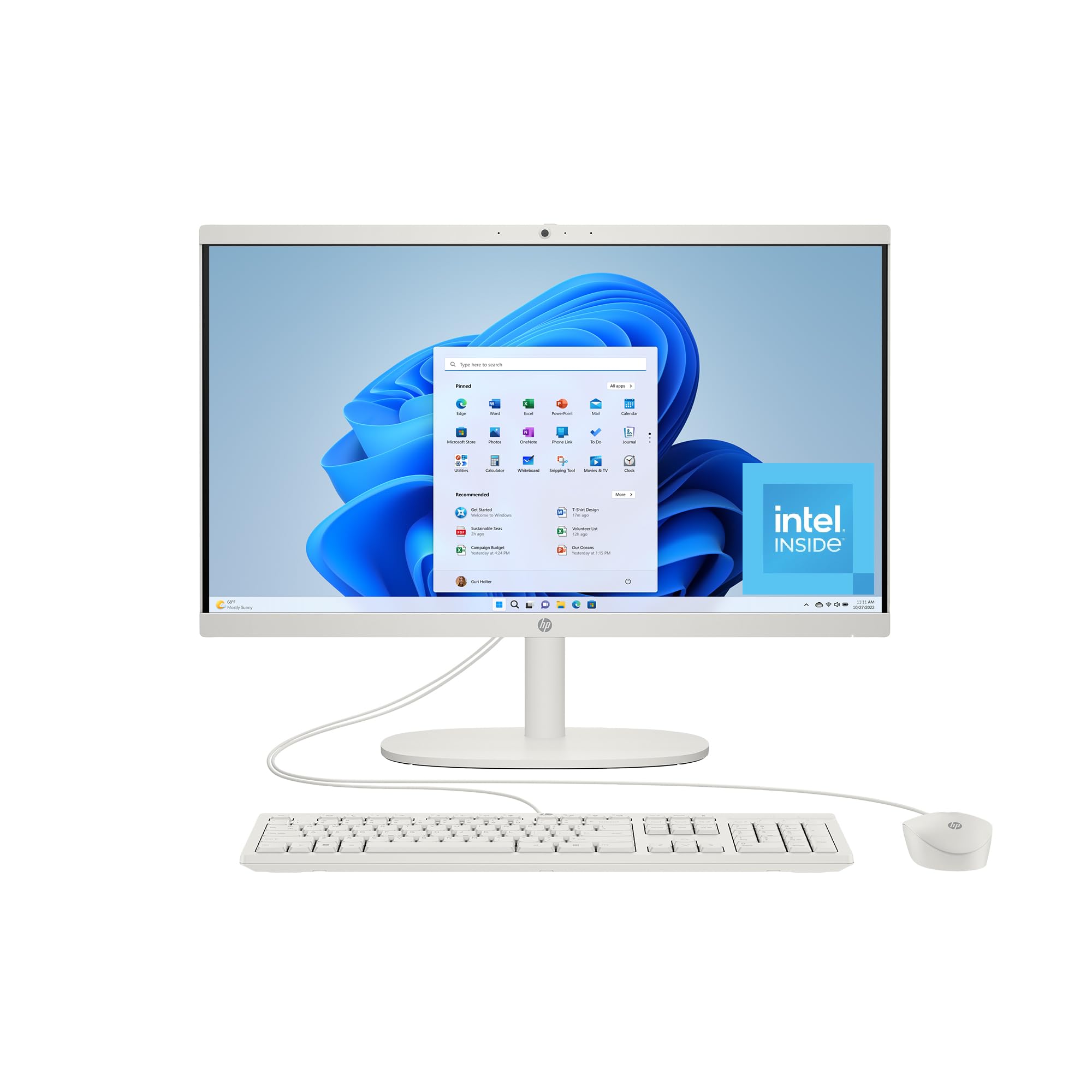 HP 22 inch All-in-One Desktop PC, FHD Display, Intel N200, 8 GB RAM, 256 GB SSD, Intel UHD Graphics, Windows 11 Home, 22-dg0012 (2024)
