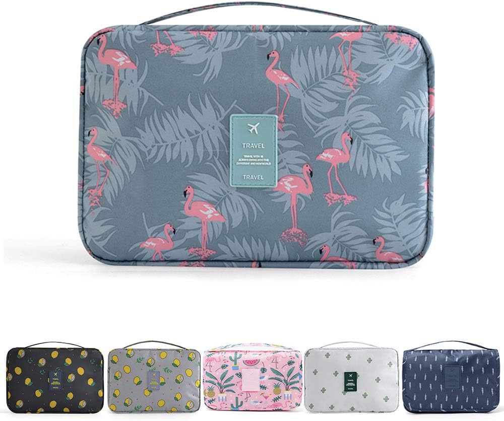 YumSur Hanging Travel Toiletry Bag,Flamingo Wash Bag Portable Make Up Bag for Women,Large Capacity Cosmetic Bag Perfect for Travel/Daily Use