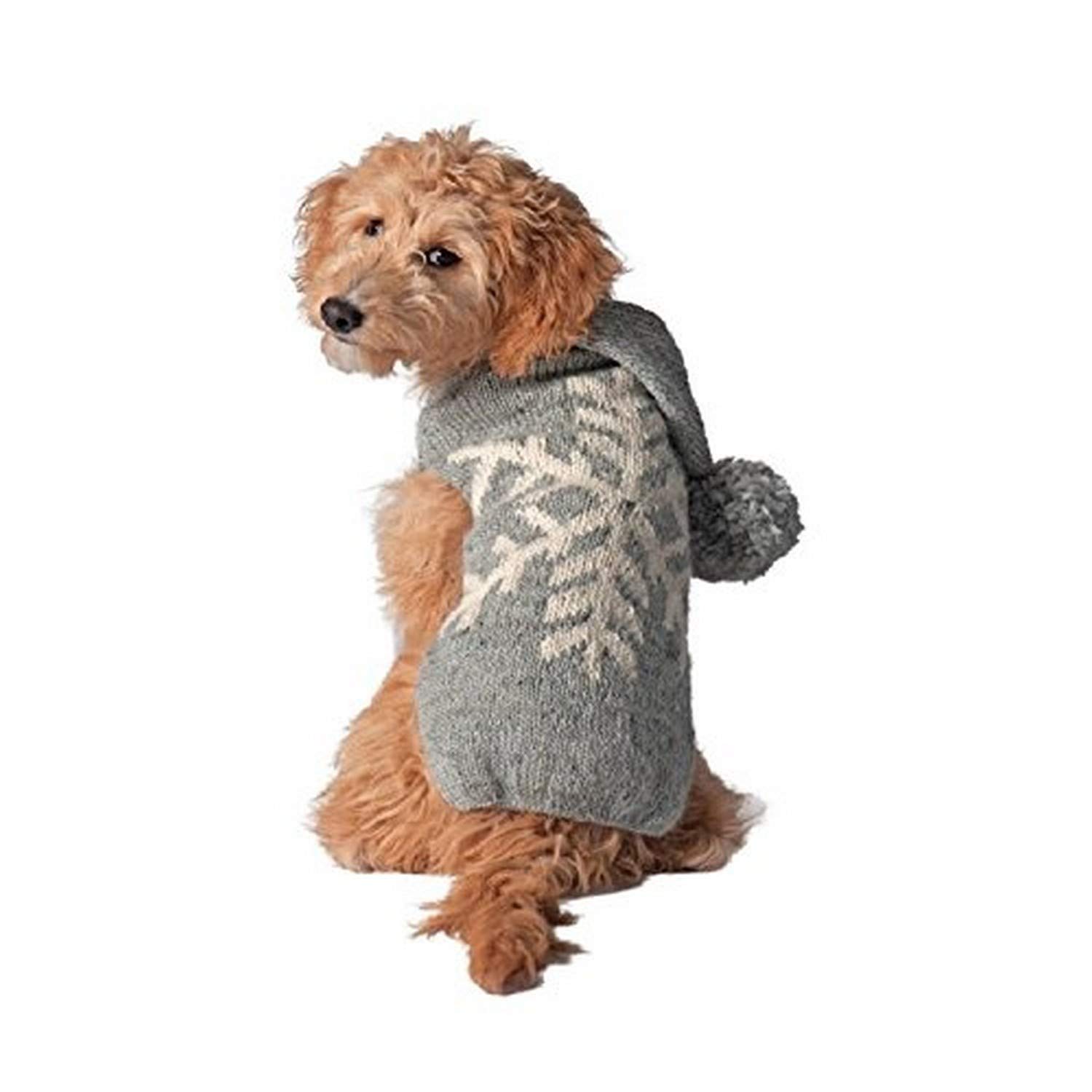 Chilly Dog Alpaca Snowflake Sweater, Small, Grey