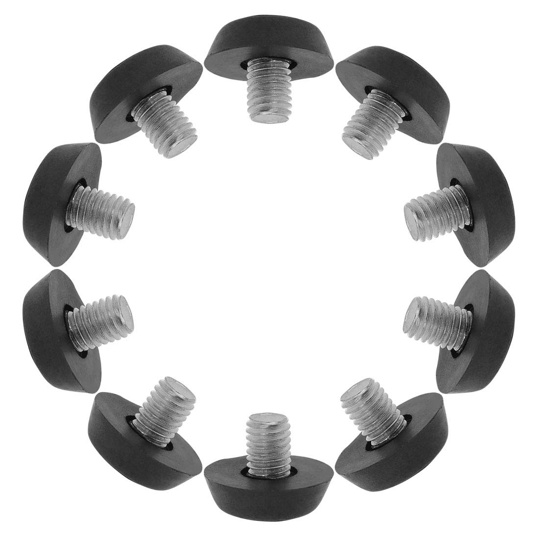 Sourcingmap M8 x 10 x 22.5mm Furniture Glide Leveling Feet Adjustable Leveler Floor Protector for Chair Desk Leg 10 Pack