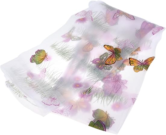 Winomo Fenster Tull Voile Vorhang Transparent Gardinen Schal Schmetterling Gedruckt Fur Schlafzimmer Wohnzimmer 200x100cm Lila Amazon De Kuche Haushalt