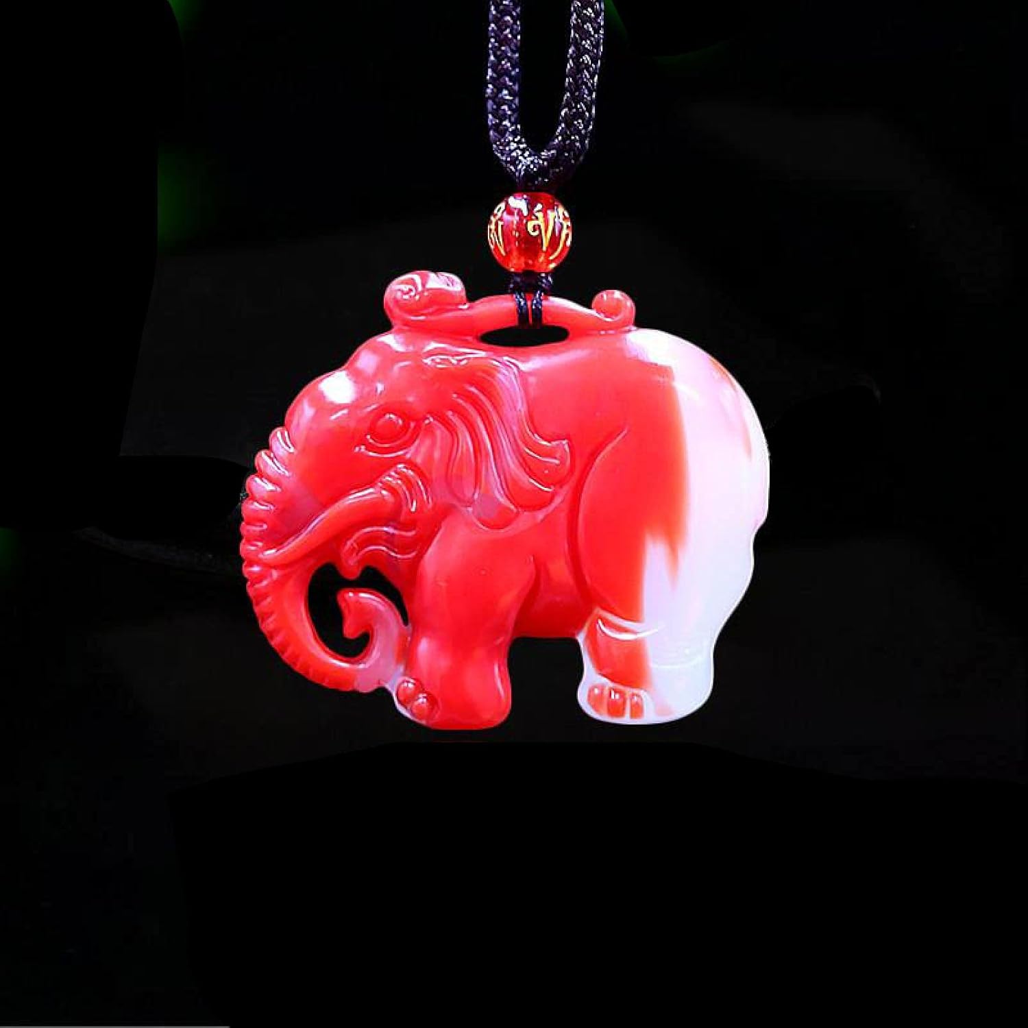 Jade Elephant Pendant Gifts Natural Jewelry Red White Fashion Jadeite