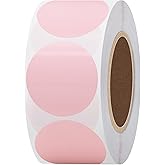 Hybsk 1.5 inch Circle Color Direct Thermal Stickers Shipping Labels for Barcodes,Name Tag,DIY Logo Design,Inventory– Compatible with Zebra,Rollo,Munbyn,and More-1000 pcs (1.5 inch,Pink)