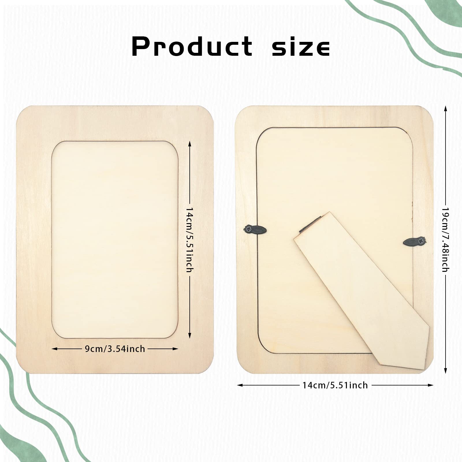 RYKOMO 6 PCS DIY Wooden Picture Frames Unfinished Solid Wood Photo Picture Frames for 4 x 6 in Photos, Standing Wooden Photo Frames for Crafts Wood, DIY Painting, Arts Projects (Rectangle)