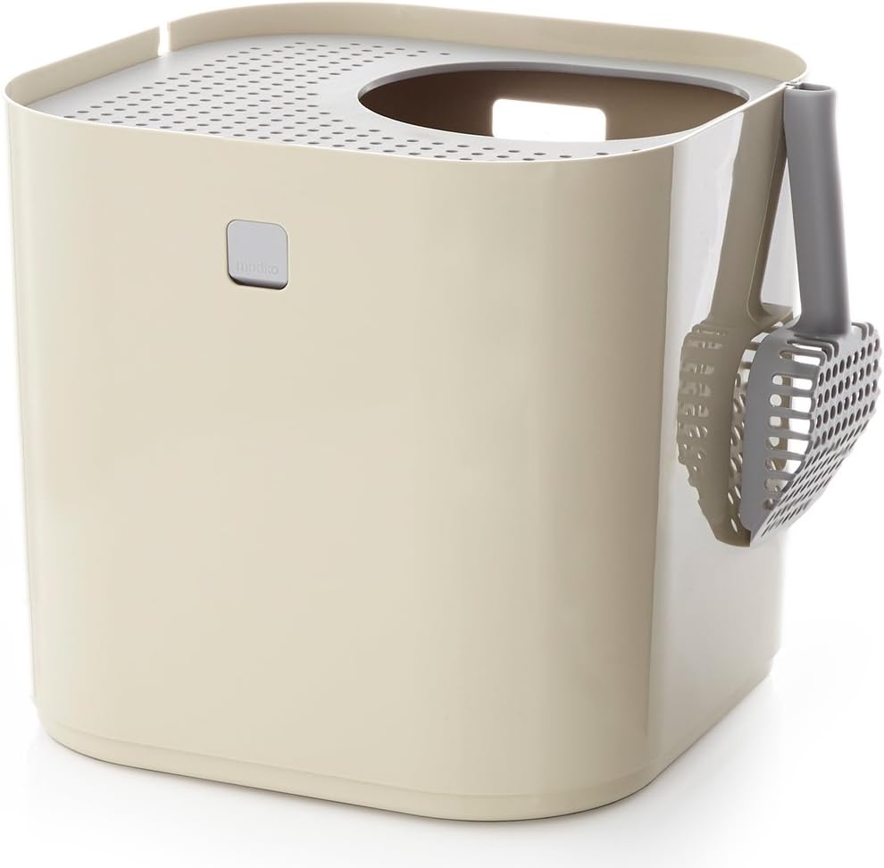 Modkat Litter Box includes Scoop and Reusable Liner (Tan