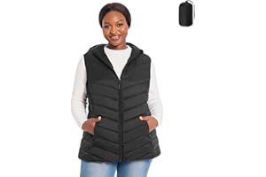 HHE Plus Size Womens Puffer Vest 1X-6X Water-Resistant Quilted Women's Packable Puffy Vest (Exclusively for Plus Size)