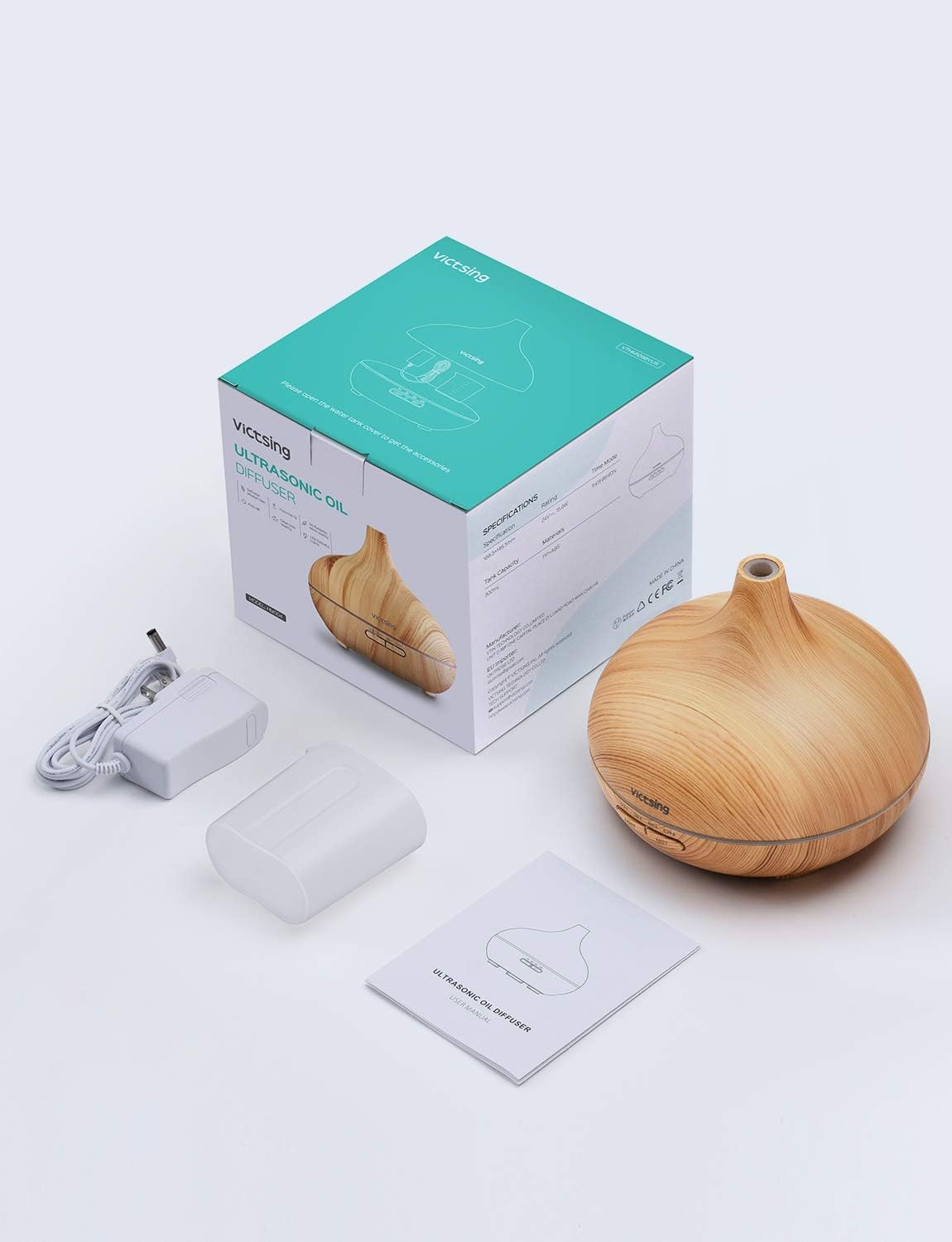 VicTsing Essential Oil Diffuser, 300ml Oil Diffuser with 7 Color Lights and 4 Timer, Aromatherapy Diffuser with Auto Shut-off Function, Cool Mist Humidifier BPA-Free for Bedroom Home: Home & Kitchen