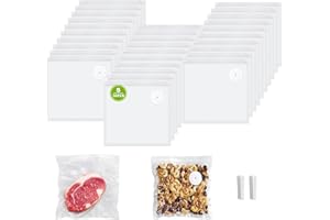 30 Pcs Vacuum Sealer Bags for Food with Air Valve, Applicable to Chef Preserve Compact Vacuum Sealer, Reusable Sous Vide Bags