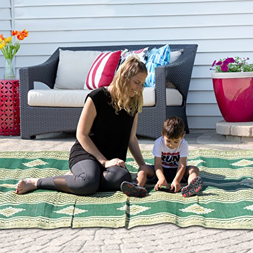 IndigoMer Outdoor Blanket â€“ Waterproof Picnic Blanket Mat, Oversized Large Summer Sand Proof Beach Blankets - (6.5ft x 4.7ft)