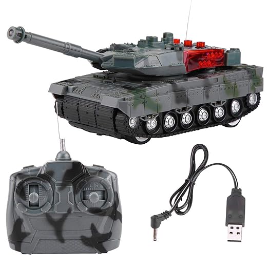 Dilwe Elektrische Panzer Spielzeug, RC Tank Elektrische 4 Kanäle Simulation Tank Fernbedienung Modell Spielzeug für Kinder Ge