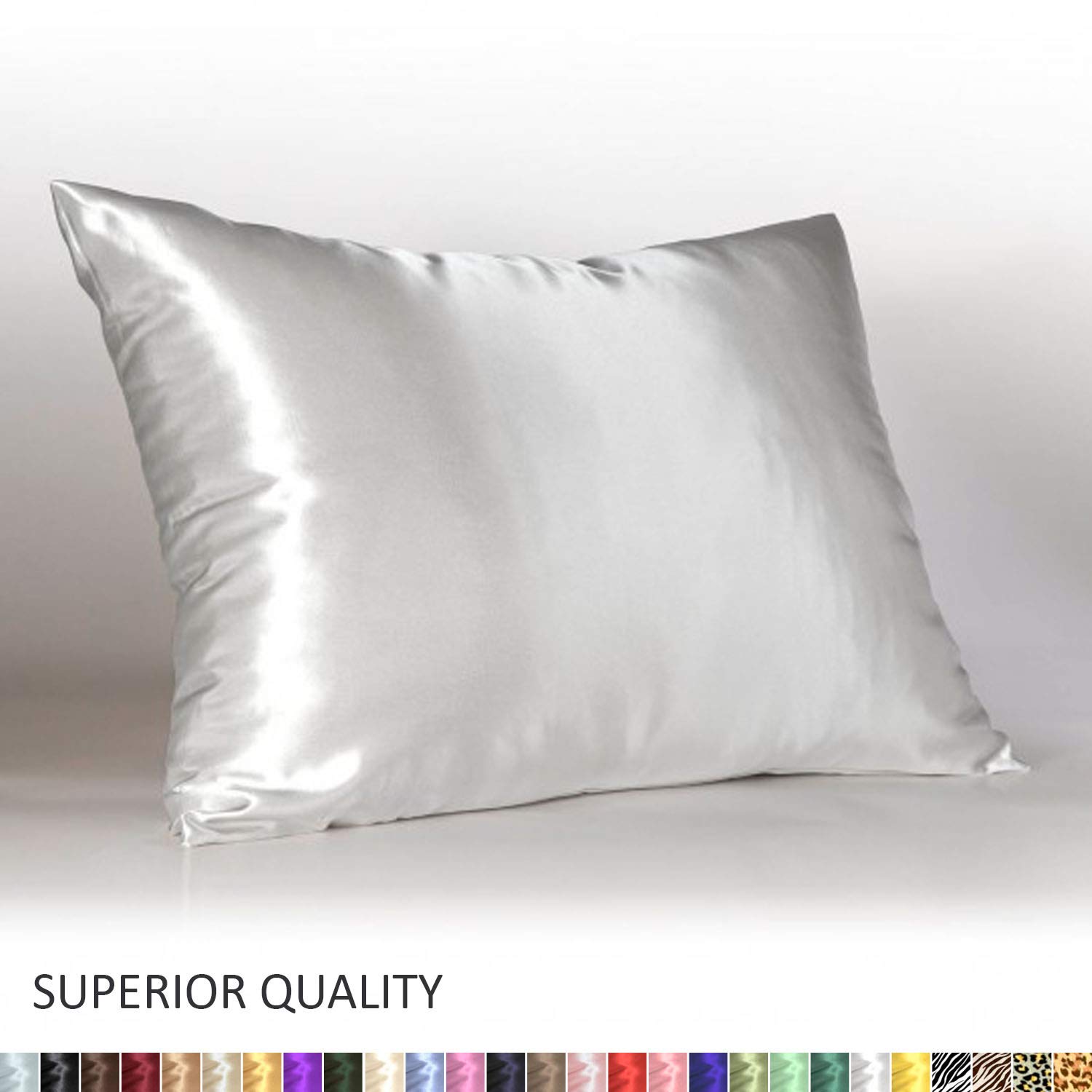 Shop Bedding Luxury Satin Pillowcase for Hair – Standard Satin Pillowcase with Zipper, White (1 per Pack) – Blissford