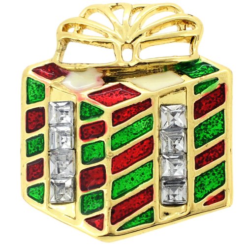 Enamel Christmas Giftbox Pin Brooch Brooches And Pins Jewelry
