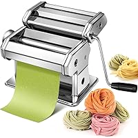 Pasta Maker Machine Hand Crank - Stainless Steel Roller Cutter Manual Noodle Makers Making Tools Rolling Press Kit…